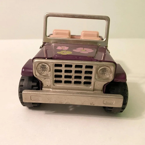 Vintage Buddy L Purple  Flower Power Jeep 6 Inch Long Toy Incomplete - Picture 11 of 14